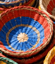 	 彩色手工编织篮堆叠9561#横屏 