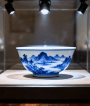 博物馆展示青花瓷碗素材2624#横屏 