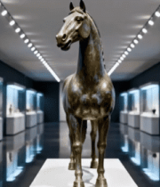 博物馆内青铜马文物展示(1)12131#横屏 