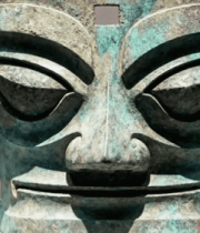 博物馆青铜面具特写素材10647#横屏 