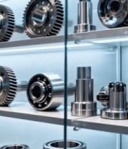 玻璃柜中展示的机械零件3706#横屏 