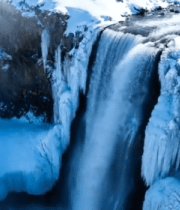冰雪覆盖的瀑布景观543#横屏 