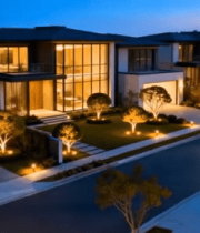 别墅小区黄昏全景3547#横屏 