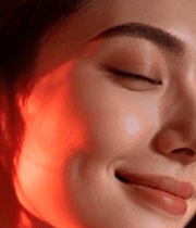 闭眼微笑的女性面部特写5026#横屏 