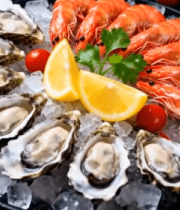 冰盘上的生蚝与龙虾素材14185#横屏 