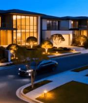 别墅小区黄昏全景3547#横屏 