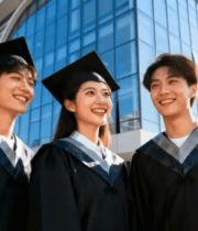 毕业生身着学士服合影(1)8065#横屏 