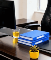 办公室办公桌电脑文件场景4998#横屏 