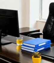 办公室办公桌电脑文件场景4998#横屏 