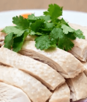 	 摆盘精致的切块鸡肉美食7188#横屏 