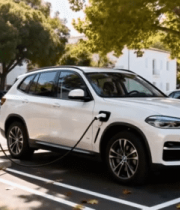 白色新能源汽车充电桩充电4991#横屏 