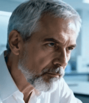 白发男子专注办公场景6880#横屏 