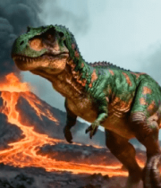 白垩纪霸王龙与火山场景9290#横屏 