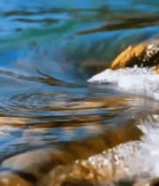 岸边水流拍打鹅卵石8048#横屏 