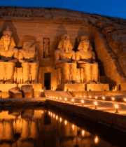 埃及阿布辛贝神庙夜景8355#横屏 