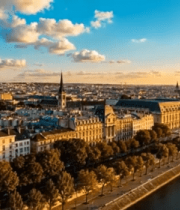 巴黎城市河岸风光全景102#横屏 