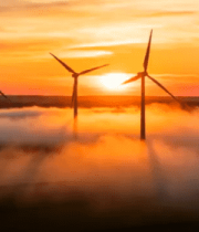 日出时分的风力发电场景4000#横屏 