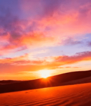 沙漠日落壮丽景观1438#横屏 