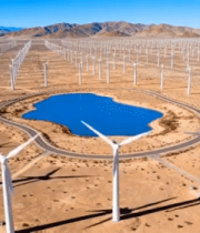 沙漠中风力发电场全景10162#横屏 