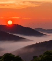 山间日出自然风光1353#横屏 