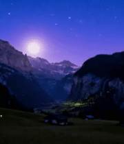 山间月夜星空景色5128#横屏 