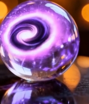  紫色星空水晶球特写5569#竖屏 	 