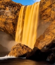  壮丽瀑布自然风光素材1884#竖屏 	 