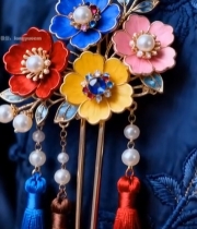  中式古风发簪特写6586#竖屏 	 