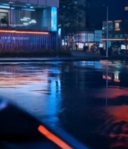  夜间新能源汽车充电桩充电场景369#竖屏 	 