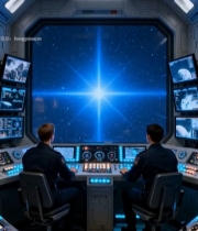  宇航员太空漂浮场景204#竖屏 	 