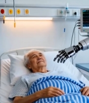  医院病房老人接受机械护理2079#竖屏 	 