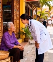  医生街边与老人交流1911#竖屏 	 