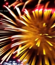  夜空中绽放的金色烟花(1)3295#竖屏 	 