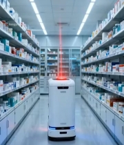  药房内智能机器人巡航画面7515#竖屏 	 