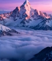  雪山云海自然风光素材6012#竖屏 	 