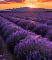  薰衣草庄园日落自然风光357#竖屏 	 