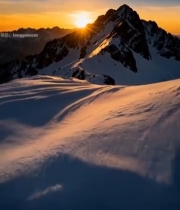  雪山日出自然风光(1)6299#竖屏 	 