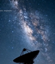  星空下的卫星天线5416#竖屏 	 