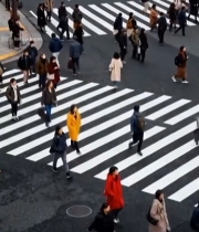  行人过马路城市街道场景7081#竖屏 	 