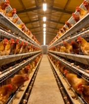  现代化养鸡场母鸡养殖场景(1)3287#竖屏 	 