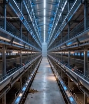  现代化养殖厂房内部全景7492#竖屏 	 