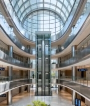  现代写字楼大厅玻璃穹顶景观1261#竖屏 	 