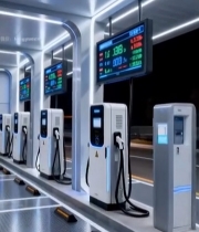  现代化新能源汽车充电桩场景4012#竖屏 	 