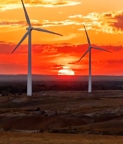  夕阳下的风力发电机(1)6290#竖屏 	 