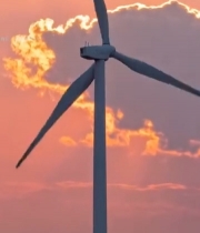  夕阳下的风力发电机4096#竖屏 	 