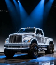  舞台上灯光照射下的炫酷卡车2720#竖屏 	 