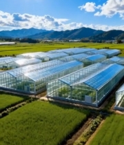  田园中温室大棚全景6524#竖屏 	 