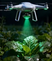  无人机农田喷洒作业画面(2)2394#竖屏 	 