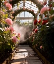  温室鲜花拱门景观6562#竖屏 	 