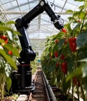  温室大棚机械臂采摘红辣椒863#竖屏 	 